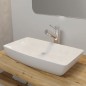 Keramik Waschtisch Waschbecken Rechteckig Weiß 71 x 39 cm Keramik Waschtisch Waschbecken Rechteckig Weiß 71 x 39 cm