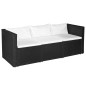 vidaXL 3-tlg. Garten-Lounge-Set Poly Rattan Schwarz und Weiß vidaXL 3-tlg. Garten-Lounge-Set Poly Rattan Schwarz und Weiß