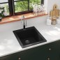 vidaXL Granitspüle Einzelbecken Schwarz vidaXL Granitspüle Einzelbecken Schwarz