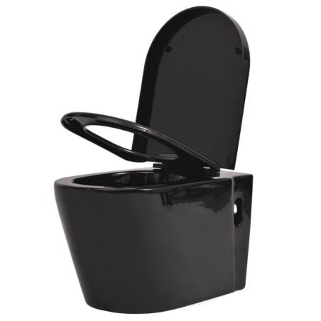 vidaXL Wandmontierte Toilette Keramik Schwarz