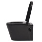 vidaXL Wandmontierte Toilette Keramik Schwarz vidaXL Wandmontierte Toilette Keramik Schwarz