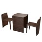 3-tlg. Bistro-Set mit Auflagen Poly Rattan Braun 3-tlg. Bistro-Set mit Auflagen Poly Rattan Braun