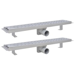 vidaXL Lineare Duschrinnen 2 Stk. Wellen 630 x 140 mm Edelstahl