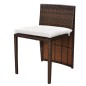 3-tlg. Bistro-Set mit Auflagen Poly Rattan Braun 3-tlg. Bistro-Set mit Auflagen Poly Rattan Braun