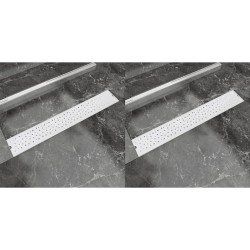 vidaXL Lineare Duschrinnen 2 Stk. Blasen 730 x 140 mm Edelstahl