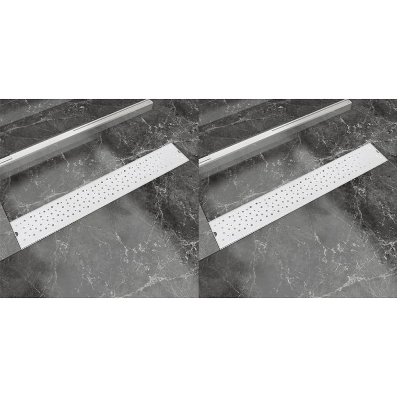 vidaXL Lineare Duschrinnen 2 Stk. Blasen 730 x 140 mm Edelstahl vidaXL Lineare Duschrinnen 2 Stk. Blasen 730 x 140 mm Edelstahl