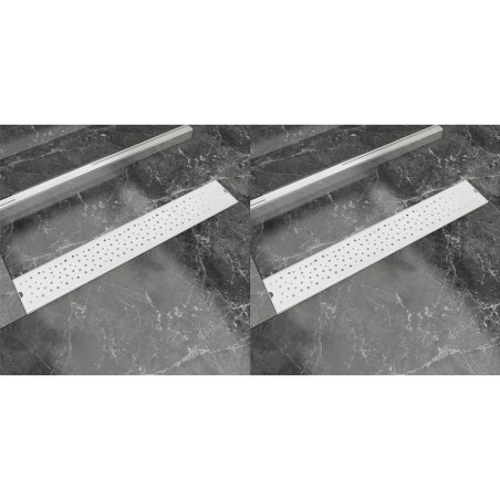 vidaXL Lineare Duschrinnen 2 Stk. Blasen 730 x 140 mm Edelstahl