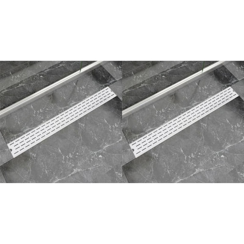 vidaXL Lineare Duschrinnen 2 Stk. Linien 930 x 140 mm Edelstahl vidaXL Lineare Duschrinnen 2 Stk. Linien 930 x 140 mm Edelstahl