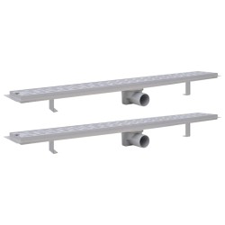 vidaXL Lineare Duschrinnen 2 Stk. Linien 930 x 140 mm Edelstahl