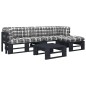 vidaXL 4-tlg. Paletten-Lounge-Set Schwarz Imprägniertes Kiefernholz vidaXL 4-tlg. Paletten-Lounge-Set Schwarz Imprägniertes Kiefernholz