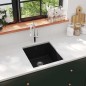 vidaXL Granitspüle Einzelbecken Schwarz vidaXL Granitspüle Einzelbecken Schwarz