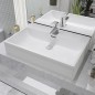 vidaXL Waschbecken mit Hahnloch Keramik Weiß 60,5x42,5x14,5 cm vidaXL Waschbecken mit Hahnloch Keramik Weiß 60,5x42,5x14,5 cm