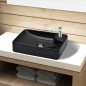 Keramik Waschbecken mit Hahnloch schwarz Keramik Waschbecken mit Hahnloch schwarz
