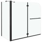 vidaXL Badewannenaufsatz 2-fach Faltbar ESG 120x68x130 cm Schwarz vidaXL Badewannenaufsatz 2-fach Faltbar ESG 120x68x130 cm Schwarz