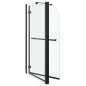 vidaXL Badewannenaufsatz 2-fach Faltbar ESG 120x68x130 cm Schwarz vidaXL Badewannenaufsatz 2-fach Faltbar ESG 120x68x130 cm Schwarz