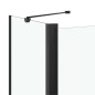 vidaXL Badewannenaufsatz 2-fach Faltbar ESG 120x68x130 cm Schwarz vidaXL Badewannenaufsatz 2-fach Faltbar ESG 120x68x130 cm Schwarz