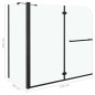 vidaXL Badewannenaufsatz 2-fach Faltbar ESG 120x68x130 cm Schwarz vidaXL Badewannenaufsatz 2-fach Faltbar ESG 120x68x130 cm Schwarz