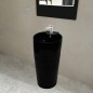Keramik Standwaschbecken mit Hahn/Überlaufloch schwarz rund Keramik Standwaschbecken mit Hahn/Überlaufloch schwarz rund