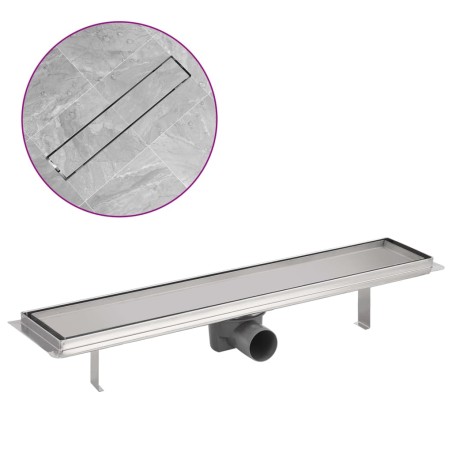 vidaXL Duschablauf Linear 630x140 mm Edelstahl 