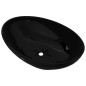 Keramik Waschtisch Waschbecken Oval schwarz 40 x 33 cm Keramik Waschtisch Waschbecken Oval schwarz 40 x 33 cm