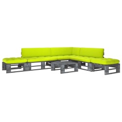 vidaXL 6-tlg. Paletten-Lounge-Set Grau Imprägniertes Kiefernholz