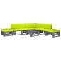 vidaXL 6-tlg. Paletten-Lounge-Set Grau Imprägniertes Kiefernholz vidaXL 6-tlg. Paletten-Lounge-Set Grau Imprägniertes Kiefernholz