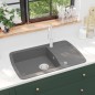 vidaXL Granitspüle Einzelbecken Grau vidaXL Granitspüle Einzelbecken Grau