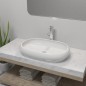 vidaXL Bad-Waschbecken mit Mischbatterie Keramik Oval Weiß vidaXL Bad-Waschbecken mit Mischbatterie Keramik Oval Weiß