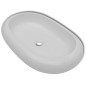 vidaXL Bad-Waschbecken mit Mischbatterie Keramik Oval Weiß vidaXL Bad-Waschbecken mit Mischbatterie Keramik Oval Weiß