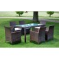 vidaXL 7-tlg. Garten-Essgruppe mit Auflagen Poly Rattan Braun vidaXL 7-tlg. Garten-Essgruppe mit Auflagen Poly Rattan Braun
