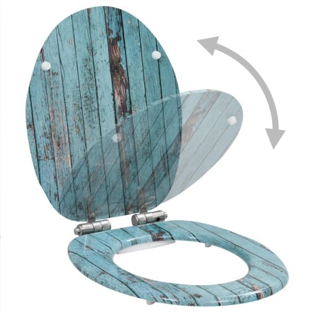 vidaXL Toilettensitz mit Soft-Close-Deckel MDF Altholz-Design