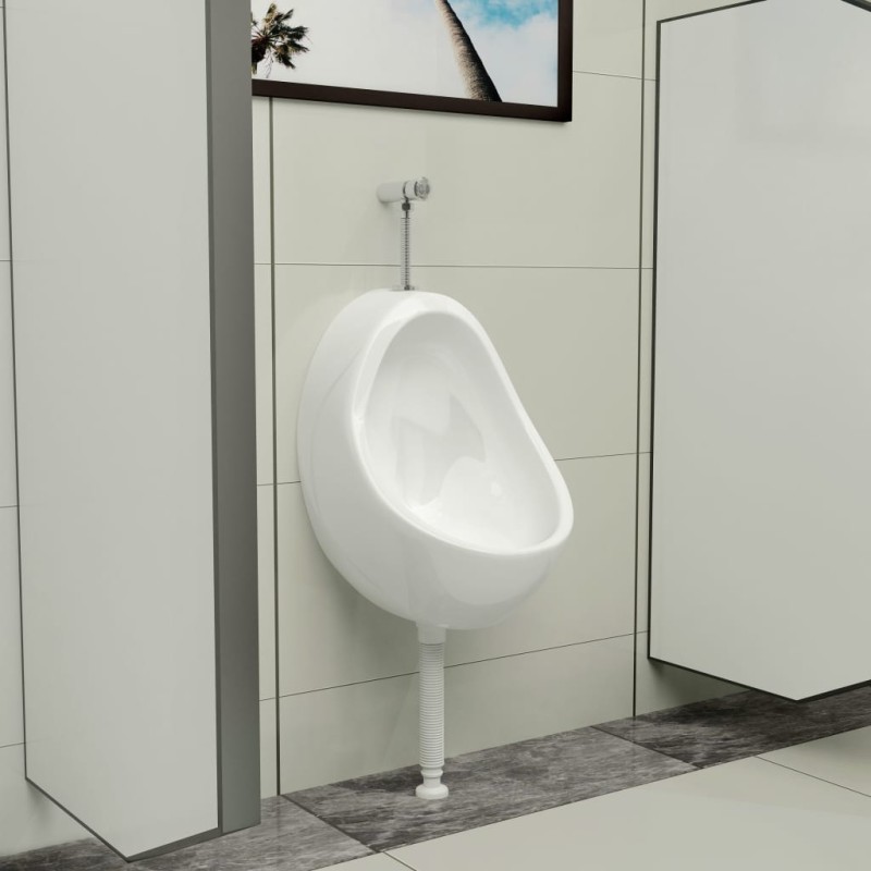 vidaXL Wandurinal mit Spülventil Keramik Weiß vidaXL Wandurinal mit Spülventil Keramik Weiß