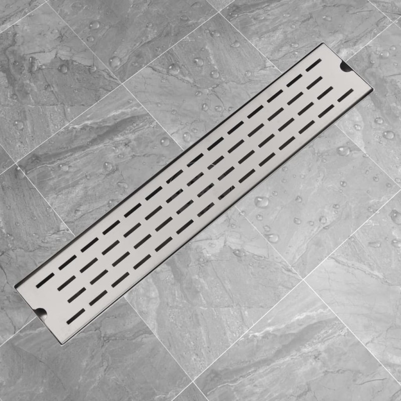 vidaXL Gerade Duschrinne Linien 630x140 mm Edelstahl vidaXL Gerade Duschrinne Linien 630x140 mm Edelstahl