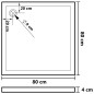 vidaXL Duschtasse ABS Quadratisch Weiß 80x80 cm vidaXL Duschtasse ABS Quadratisch Weiß 80x80 cm