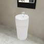 Standwaschbecken mit Hahn/Überlaufloch Keramik weiß rund Standwaschbecken mit Hahn/Überlaufloch Keramik weiß rund