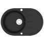 vidaXL Granitspüle Einzelbecken Oval Schwarz vidaXL Granitspüle Einzelbecken Oval Schwarz