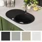 vidaXL Granitspüle Einzelbecken Oval Schwarz vidaXL Granitspüle Einzelbecken Oval Schwarz