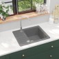 vidaXL Granitspüle Einzelbecken Grau vidaXL Granitspüle Einzelbecken Grau