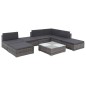 8-tlg. Garten-Lounge-Set mit Auflagen Poly Rattan Grau 8-tlg. Garten-Lounge-Set mit Auflagen Poly Rattan Grau