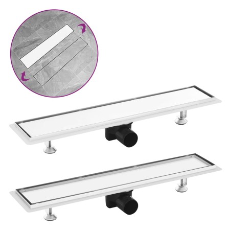 vidaXL Duschablauf 2-in-1 Abdeckung 63×14 cm Edelstahl 