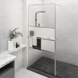 vidaXL Duschwand mit Ablage für Walk-In-Dusche Chrom 100x195 cm ESG