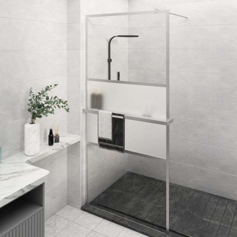 vidaXL Duschwand mit Ablage für Walk-In-Dusche Chrom 100x195 cm ESG vidaXL Duschwand mit Ablage für Walk-In-Dusche Chrom 100x195 cm ESG