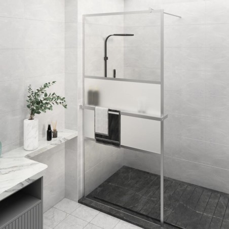vidaXL Duschwand mit Ablage für Walk-In-Dusche Chrom 100x195 cm ESG