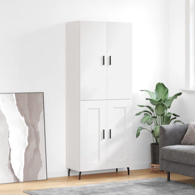 vidaXL Highboard Hochglanz-Weiß 69,5x34x180 cm Holzwerkstoff vidaXL Highboard Hochglanz-Weiß 69,5x34x180 cm Holzwerkstoff