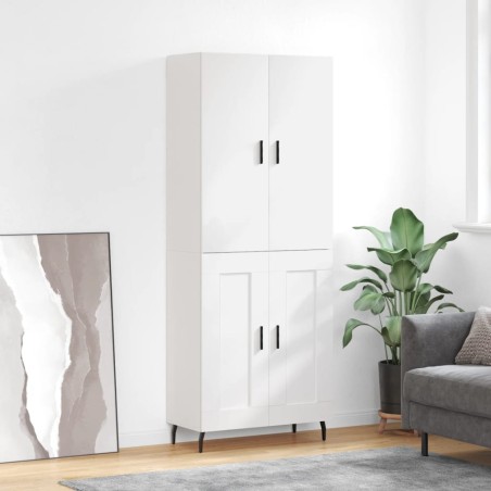vidaXL Highboard Hochglanz-Weiß 69,5x34x180 cm Holzwerkstoff
