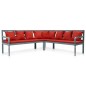 4-tlg. Garten-Lounge-Set Massivholz Akazie Grau und Rot 4-tlg. Garten-Lounge-Set Massivholz Akazie Grau und Rot