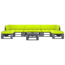 vidaXL 6-tlg. Paletten-Lounge-Set Grau Imprägniertes Kiefernholz