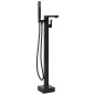 vidaXL Freistehende Badewannenarmatur Schwarz Edelstahl 90 cm vidaXL Freistehende Badewannenarmatur Schwarz Edelstahl 90 cm