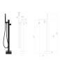 vidaXL Freistehende Badewannenarmatur Schwarz Edelstahl 90 cm vidaXL Freistehende Badewannenarmatur Schwarz Edelstahl 90 cm