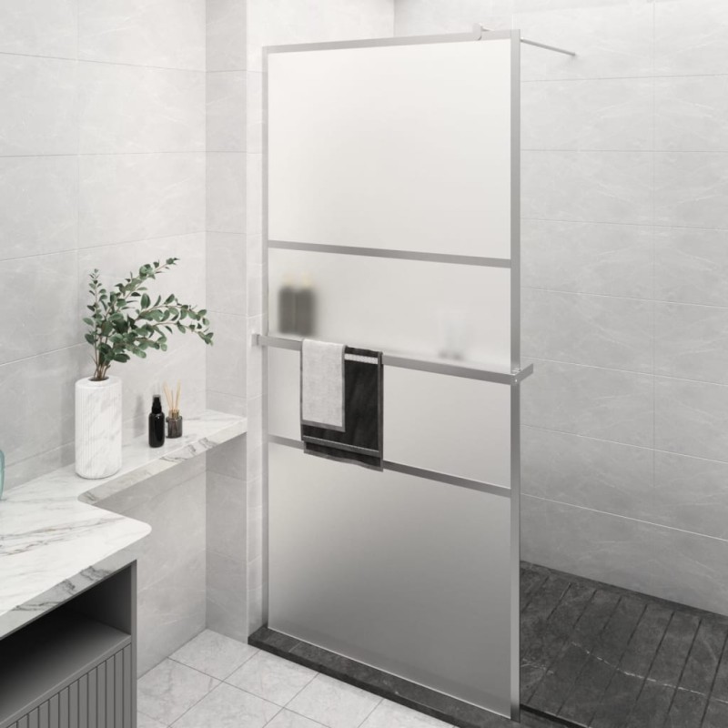 vidaXL Duschwand mit Ablage für Walk-In-Dusche Chrom 80x195 cm ESG vidaXL Duschwand mit Ablage für Walk-In-Dusche Chrom 80x195 cm ESG